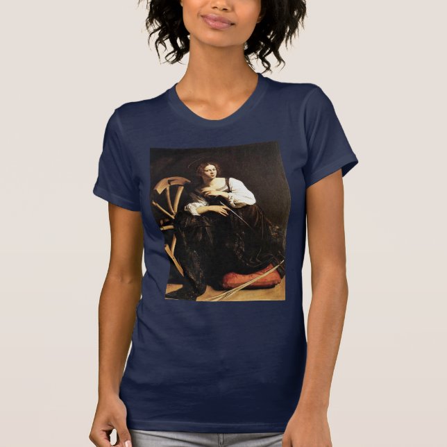 St. Catherine av Alexandria av Michelangelo Merisi T Shirt (Framsida)