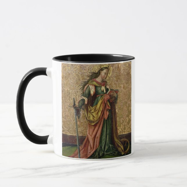 St. Catherine av Alexandria (olja på panel) 2 Mugg (Vänster)