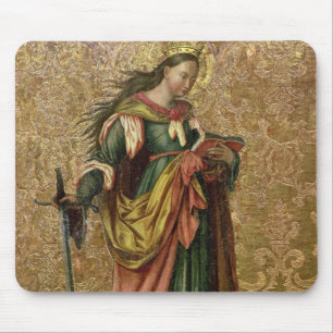 St. Catherine av Alexandria (olja på panel) 2 Musmatta