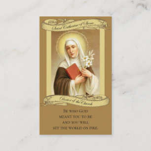 St. Catherine av det Siena heligakortet Visitkort