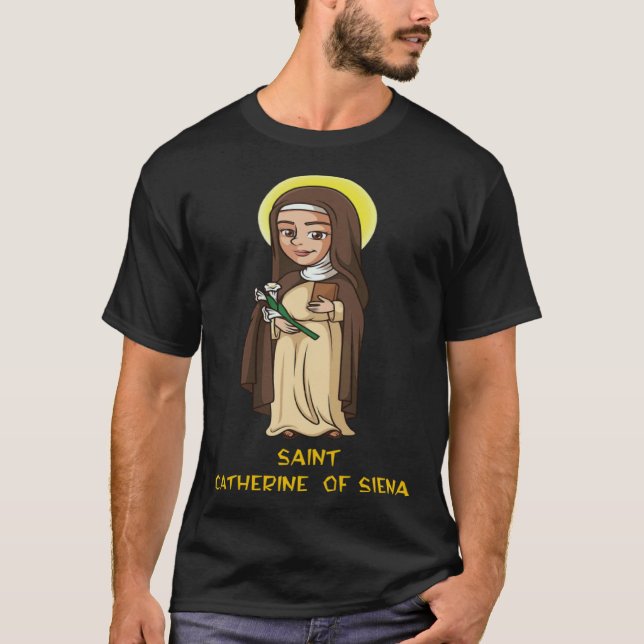 St.Catherine av Siena katolska renhetsflickor tonå T Shirt (Framsida)