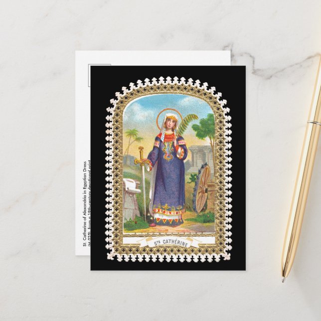 St. Catherine från Alexandria i Egyptens prestatio Vykort (Fram/Back In Situ)