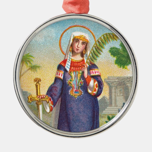 St. Catherine från Alexandria i Egyptiska Dress Julgransprydnad Metall (Framsidan)