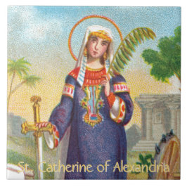 St. Catherine från Alexandria i Egyptiska Dress Kakelplatta