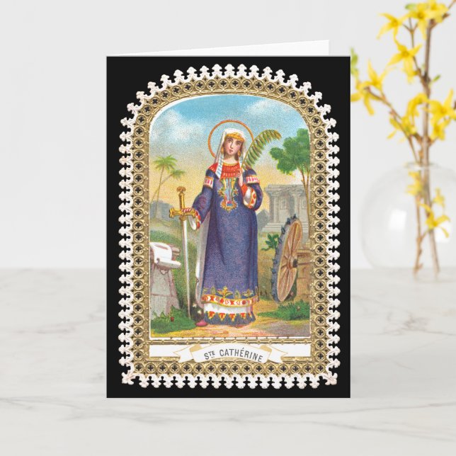 St. Catherine från Alexandria i Egyptiska Dress Kort (Gul blomma)