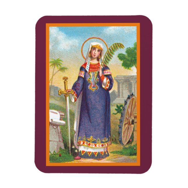 St. Catherine från Alexandria i Egyptiska Dress Magnet (Vertikal)