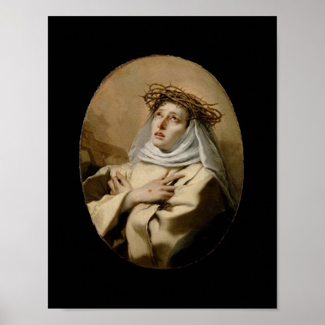 St. Catherine från Siena Hl. Katharina Siena Tiepo Poster (Framsidan)