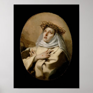 St. Catherine från Siena Hl. Katharina Siena Tiepo Poster