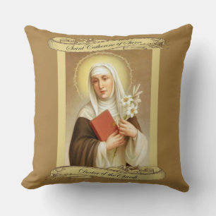 St. Catherine från Siena Quote Doktor i kyrkan Kudde