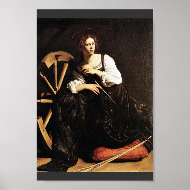 St. Catherine of Alexandria av Michelangelo Merisi Poster (Framsidan)