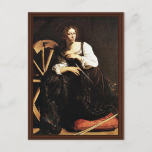 St. Catherine of Alexandria av Michelangelo Merisi Vykort