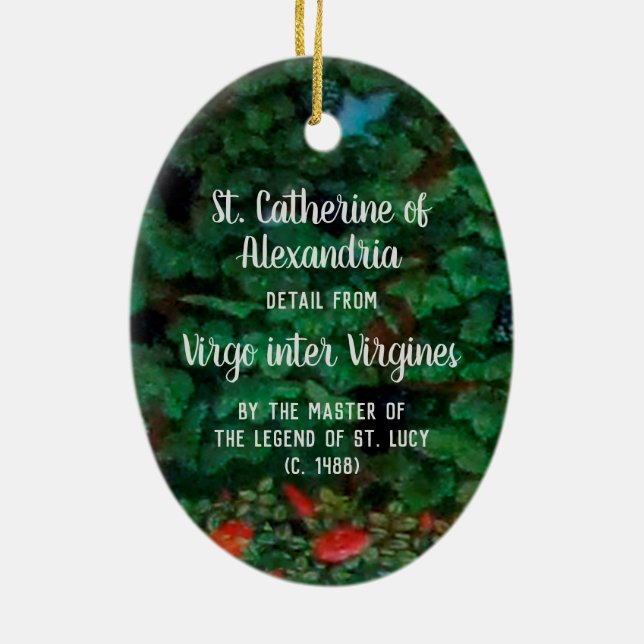 St. Catherine of Alexandria (detaljer; M 070) Julgransprydnad Keramik (Baksidan)