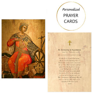St. Catherine of Alexandria Orthodox Prayer Card Placeringskort