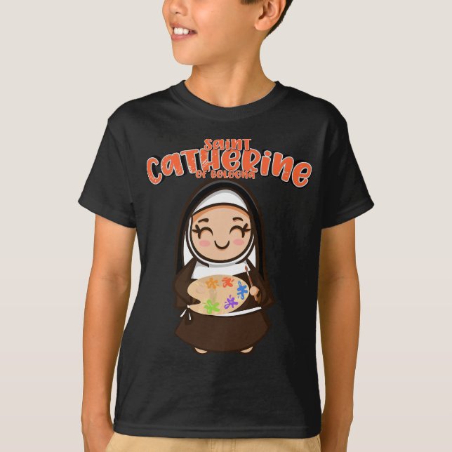 St Catherine of Bologna Patron Saint Artists Cute T Shirt (Framsida)