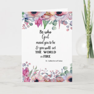 St. Catherine of Siena Blommigt Quote Kort