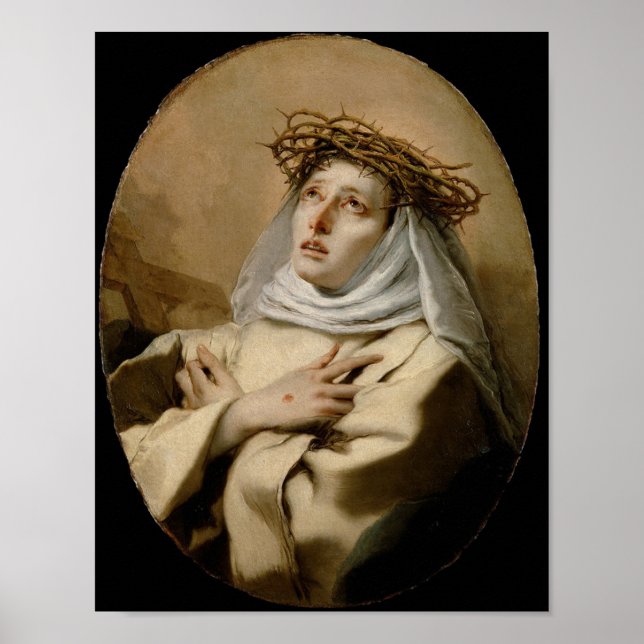 St. Catherine of Siena Hl. Katharina Siena Tiepolo Poster (Framsidan)