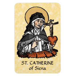 St. Catherine of Siena med Crucifix-Topped Heart Magnet
