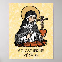 St. Catherine of Siena med Crucifix-Topped Heart