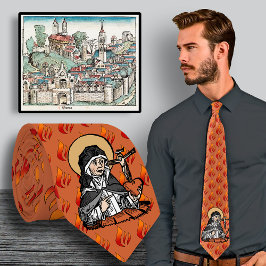 St. Catherine of Siena med Crucifix-Topped Heart Slips