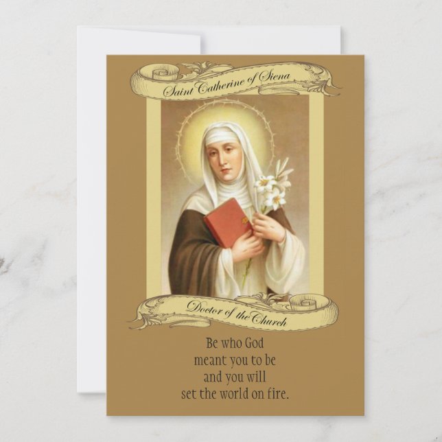 St. Catherine of Siena Prayer & Heliga Card (Framsida)