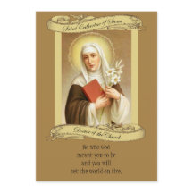 St. Catherine of Siena Prayer & Heliga Card