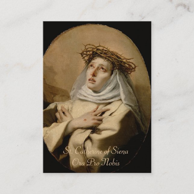 St. Catherine of Siena Prayer Religiösa Visitkort (Framsida)