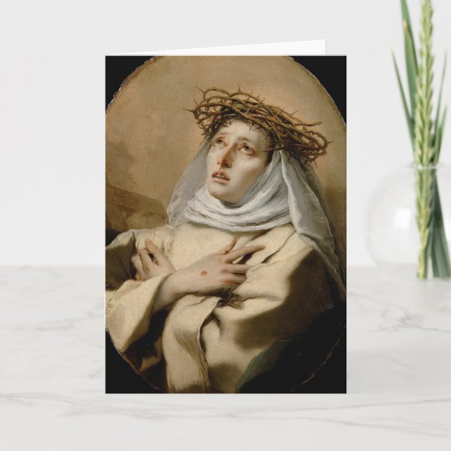 St. Catherine of Siena Religiösa Stigmatist Helgkort (Framsida)