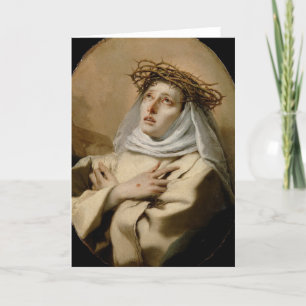 St. Catherine of Siena Religiösa Stigmatist Helgkort