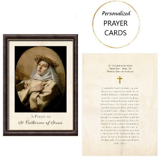 St. Catherine of Siena Roman Prayer Card Placeringskort