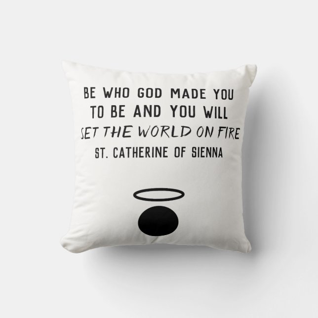 St. Catherine of Sienna Quote Dekorativ kudde (Framsida)