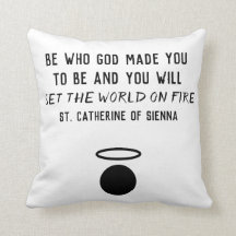 St. Catherine of Sienna Quote Dekorativ kudde