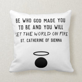 St. Catherine of Sienna Quote Dekorativ kudde