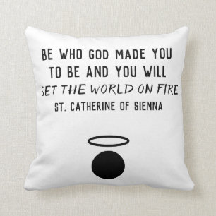 St. Catherine of Sienna Quote Dekorativ kudde