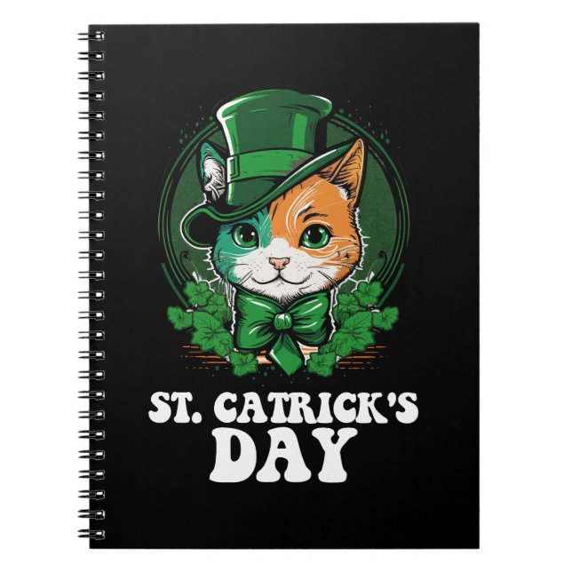 St Catricks dag Kattälskare St Patricks dag Anteckningsbok (Framsidan)