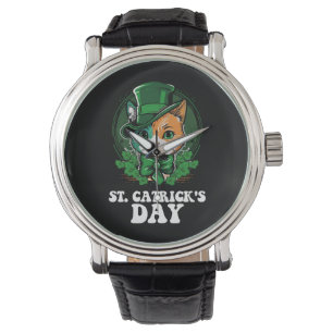 St Catricks dag Kattälskare St Patricks dag Armbandsur