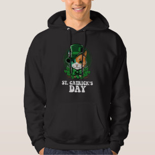 St Catricks dag kattälskare St Patricks dag Hoodie