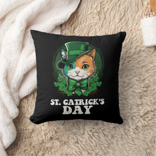 St Catricks dag Kattälskare St Patricks dag Kudde