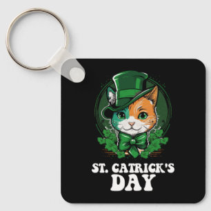 St Catricks dag Kattälskare St Patricks dag Nyckelring