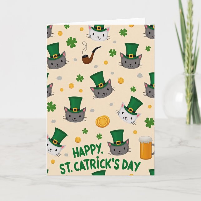 St Catricks dag kattansikten kort (Framsida)