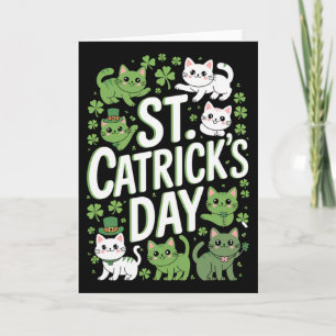 St. Catricks dag Lucky Cats Roliga Saint Paddy Day Kort