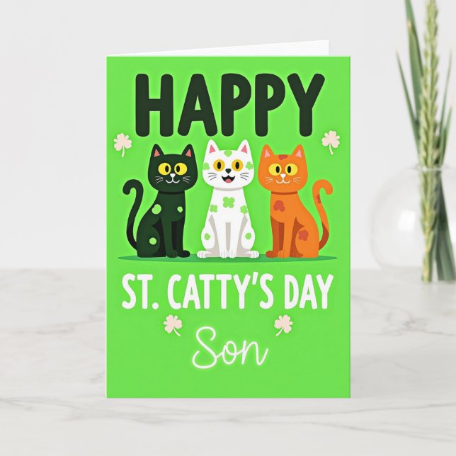 St Catty Day Glitter Textur Kort (Framsida)