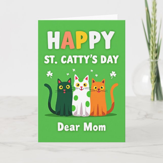 St Cattys Day Dear Mom Card Kort (Framsida)