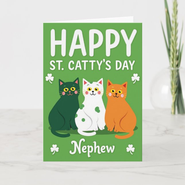 St Cattys Day Nephew Card Kort (Framsida)