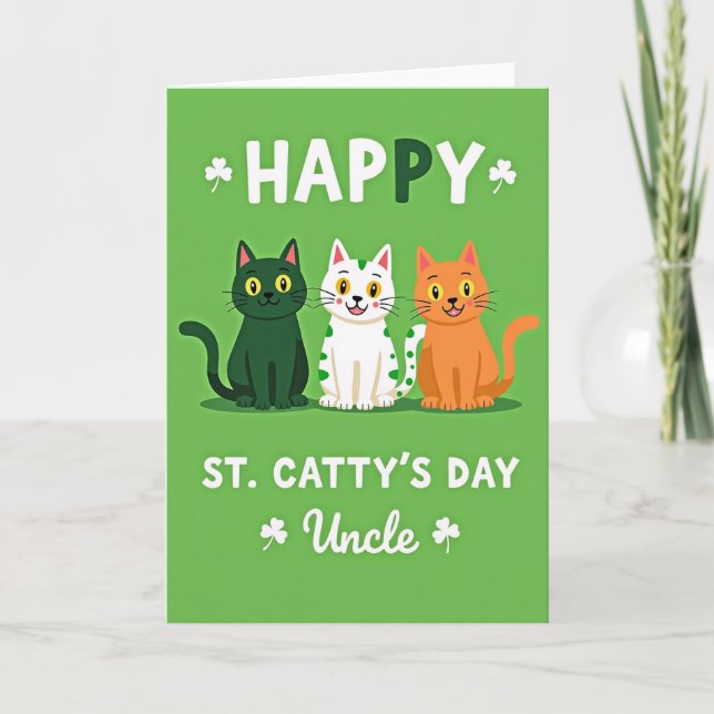 St Cattys Day Uncle Card Kort (Framsida)