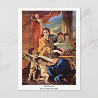 St. Cecilia av Nicolas Poussin Vykort
