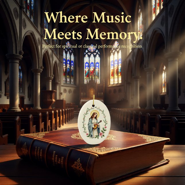 St Cecilia God's Peace and Blessings Scripture Julgransprydnad Keramik (Skapare uppladdad)