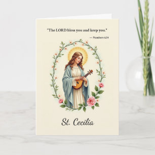 St Cecilia Guds fred och välsignelser Skrift Kort
