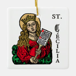 St. Cecilia med Hymn Board (Nürnberg) Julgransprydnad Keramik
