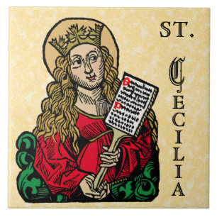 St. Cecilia med Hymn Board (Nürnberg) Kakelplatta