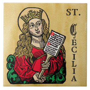 St. Cecilia med Hymn Board (Nürnberg) Kakelplatta
